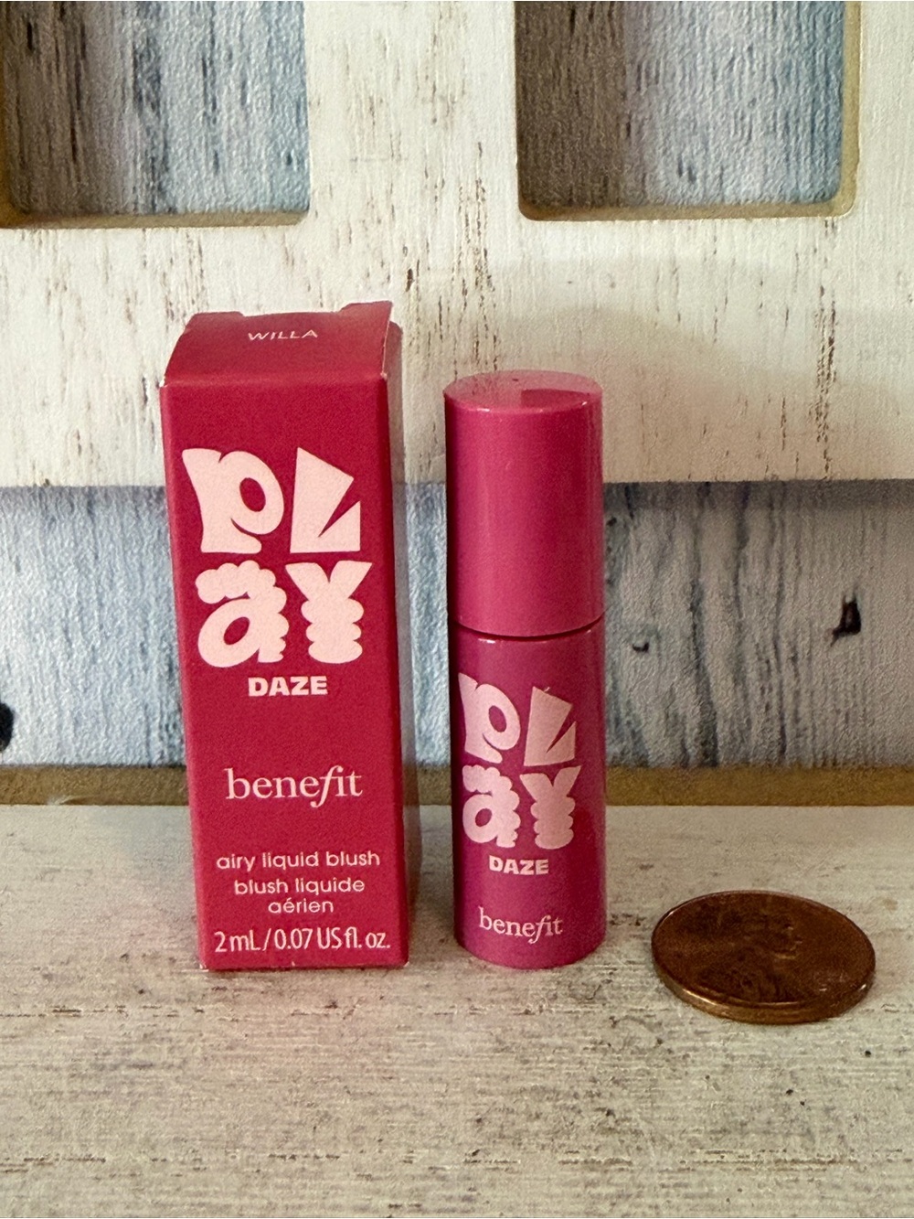 Benefit Play Daze Airy Liquid Blush In Willa 2ml/0.07fl.oz. Travel Size New